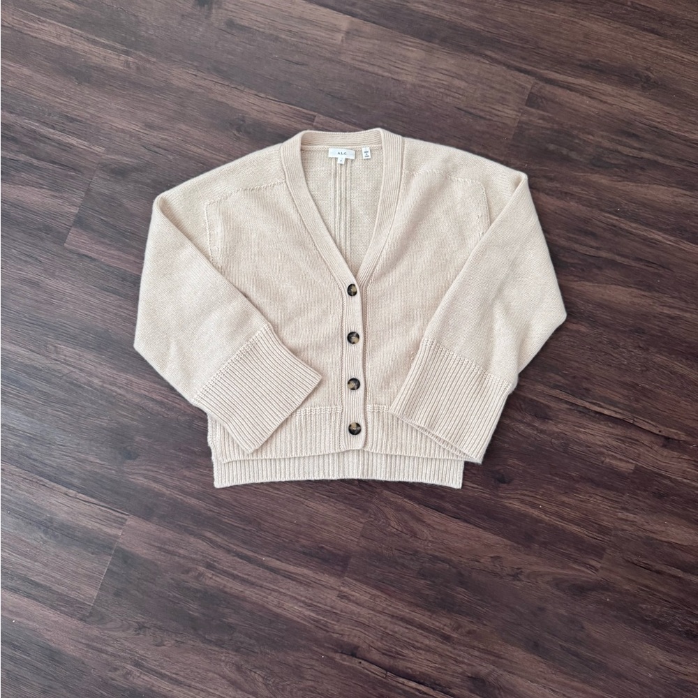 A.L.C. Beige Button-Up Cardigan